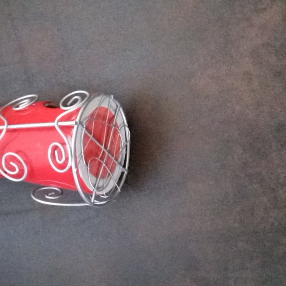 Christmas Tree Red Ceramic Candle Holder With Star Topper - Picture 5 of 5